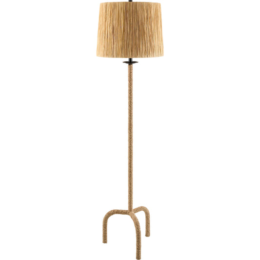 000 SI-2632358 | Primary Silo | Seraya Accent Floor Lamp by Becki Owens x Livabliss in metallic gold, brown, black, translucent and natural painted. Made from iron, hemp in a unique style.