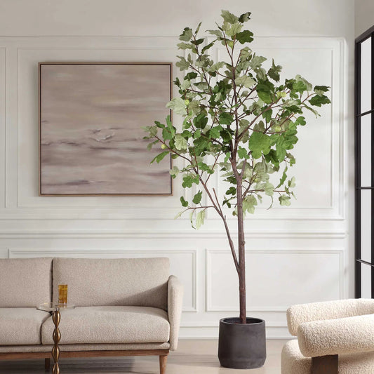 Eden Potted Fig Tree by Uttermost in black. Made from polyester, plastic, resin in a transitional style.