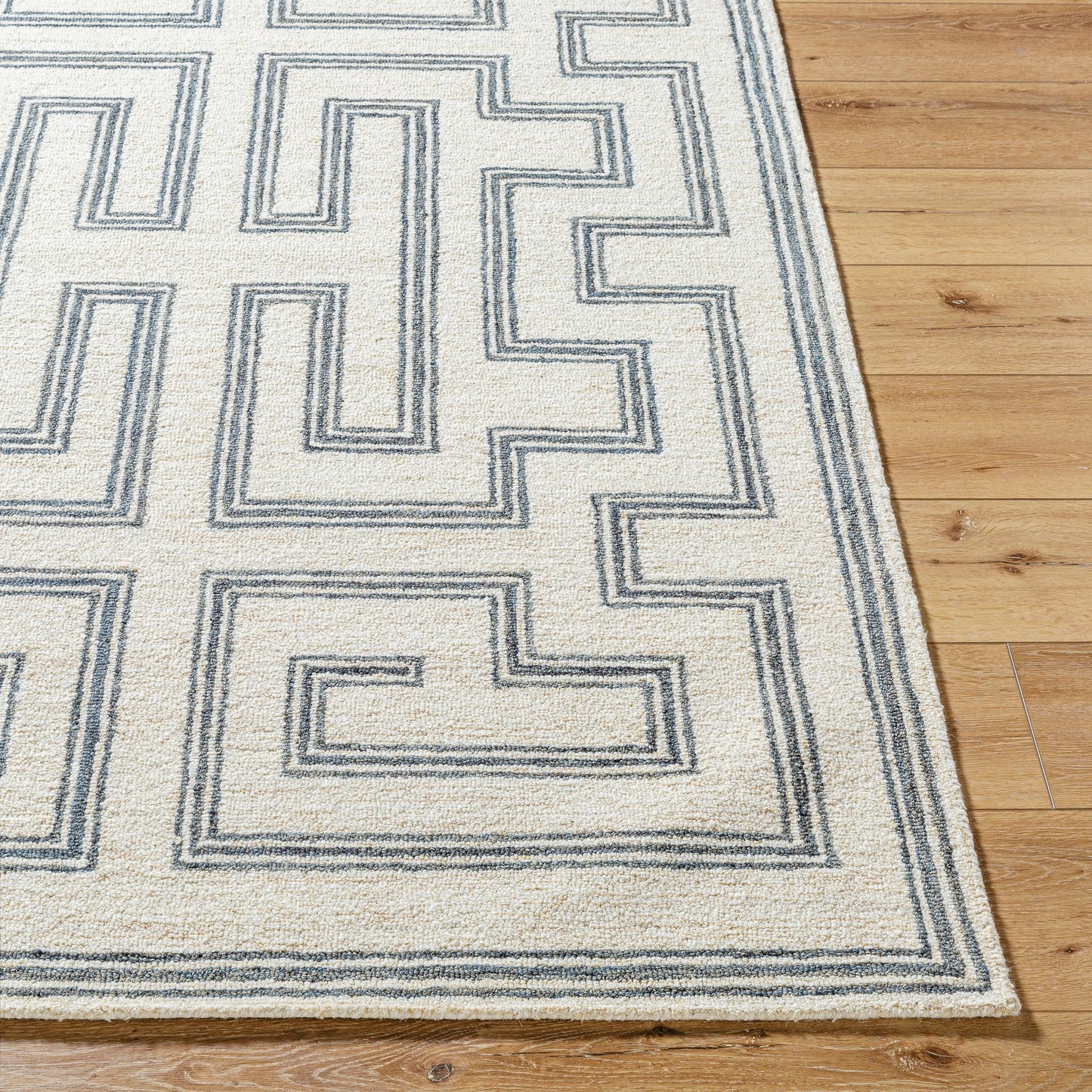 003 SI-2168063,SI-2168064,SI-2168065 | Closeup | Bournemouth Rug - 531040 by Livabliss in light silver, metallic - silver, sage, nickel. Made from wool in a unique style.