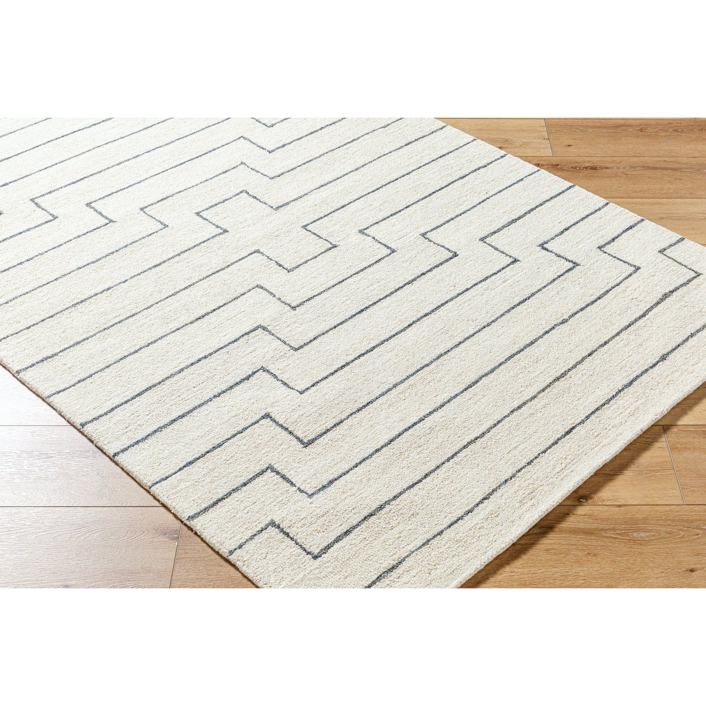 002 SI-2168072,SI-2168073,SI-2168074 | Closeup | Bournemouth Rug - 531064 by Livabliss in off-white. Made from wool in a unique style.