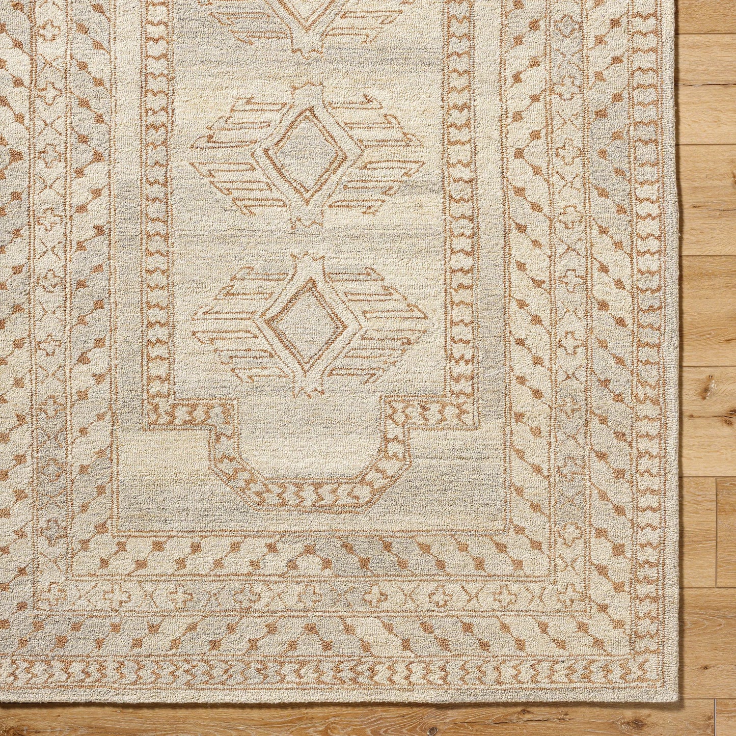 006 SI-2168090,SI-2168091,SI-2168092 | Closeup | Bournemouth Rug - 531120 by Livabliss in natural, pearl, khaki, prairie dust. Made from wool in a unique style.