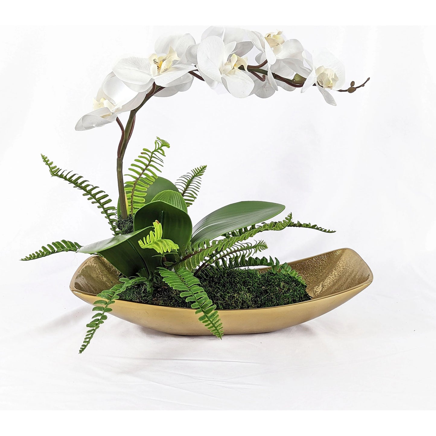 004 SI-2108130 | Additional Silo | Transcend Orchid Centerpiece by Uttermost in brass. Made from poly silk, latex, aluminum, foam in a modern style.