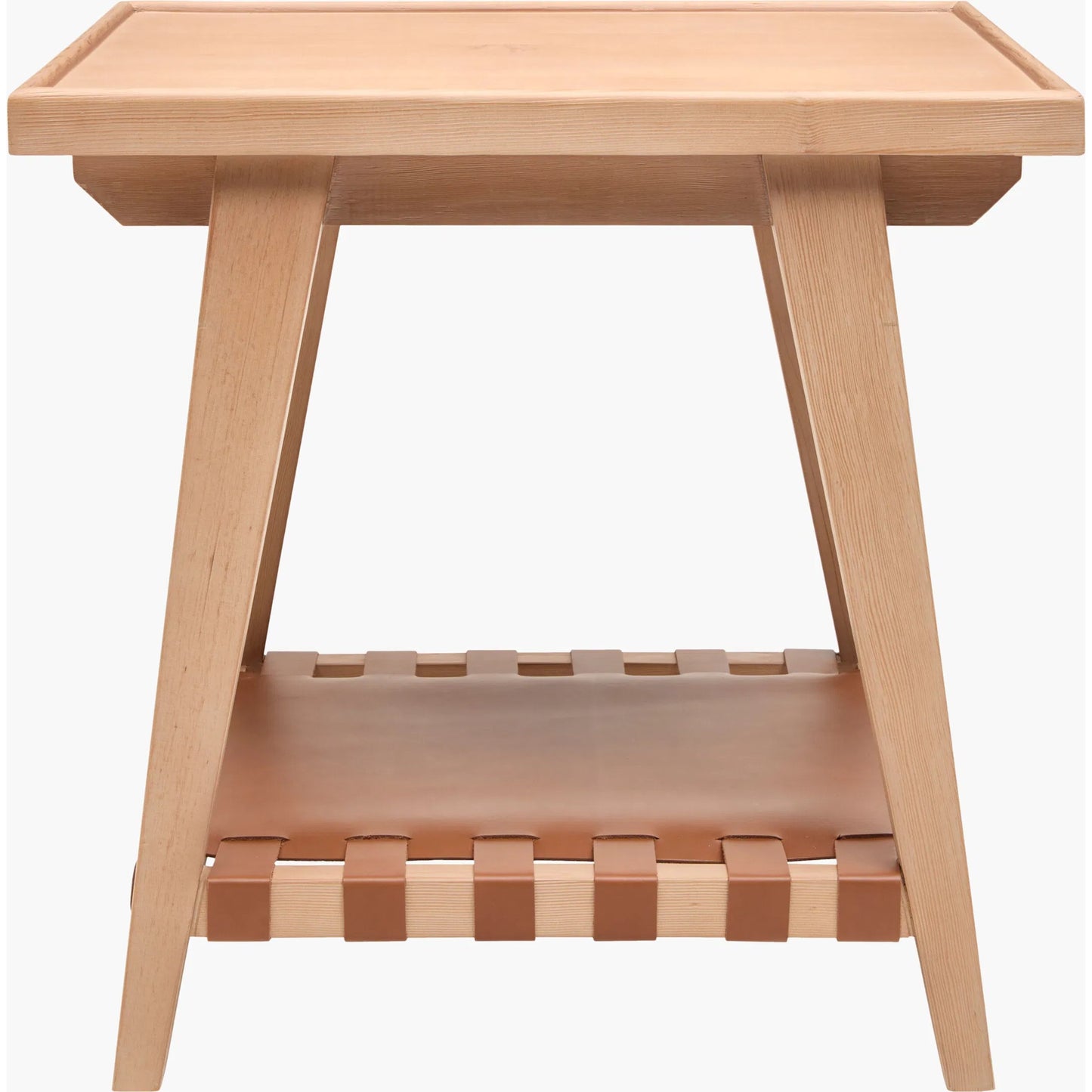 002 SI-2379499 | Additional Silo | Taft End Table by Becki Owens x Surya in beige, brown. Made from hemlock, leather wrapped in a unique style.