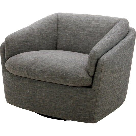 001 SI-2258735 | Closeup | Torrey Swivel Chair by Becki Owens x Surya in gray. Made from linen, polyester, plywood, foam, duck feathers in a transitional style.