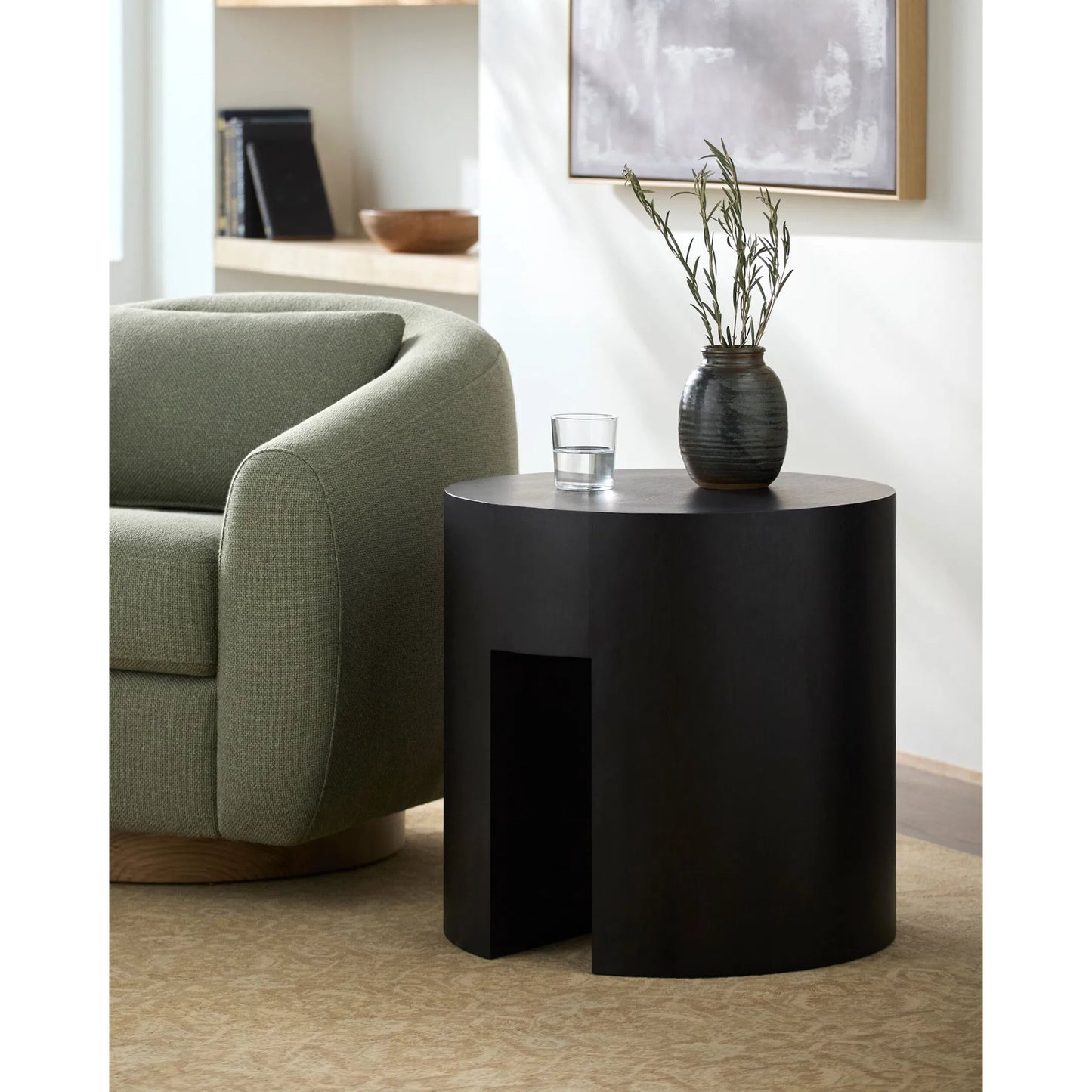 007 SI-2379503 | Lifestyle | Whittier End Table by Becki Owens x Surya in lacquered. Made from oak veneer in a modern style.