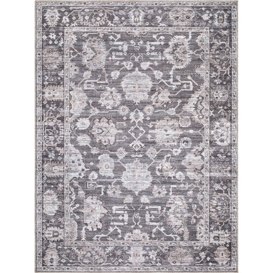000 SI-2632470,SI-2632472,SI-2632473,SI-2632475 | Primary Silo | Zafira BOZF-2304 Rug by Becki Owens x Livabliss in charcoal, slate gray, ivory, stone, pewter. Made from polyester in a unique style.