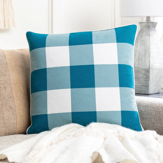 Buffalo Plaid Pillow - 22809 by Surya. Made from 100% cotton in a traditional style.