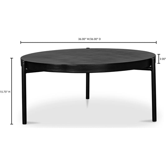 Mendez Outdoor Coffee Table by Moe's Home Collection in black. Made from concrete top, steel legs in a modern style.
