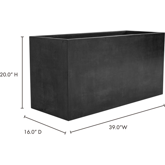 Primrose Planter by Moe's Home Collection in lava. Made from lava-gray concrete in a modern style.