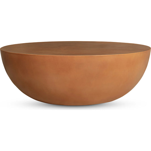 001 SI-2253785 | Primary Silo | Terracotta Minimal Drum Coffee Table by Moe's Home Collection in terracotta. Made from fiber reinforced natural concrete in a unique style.
