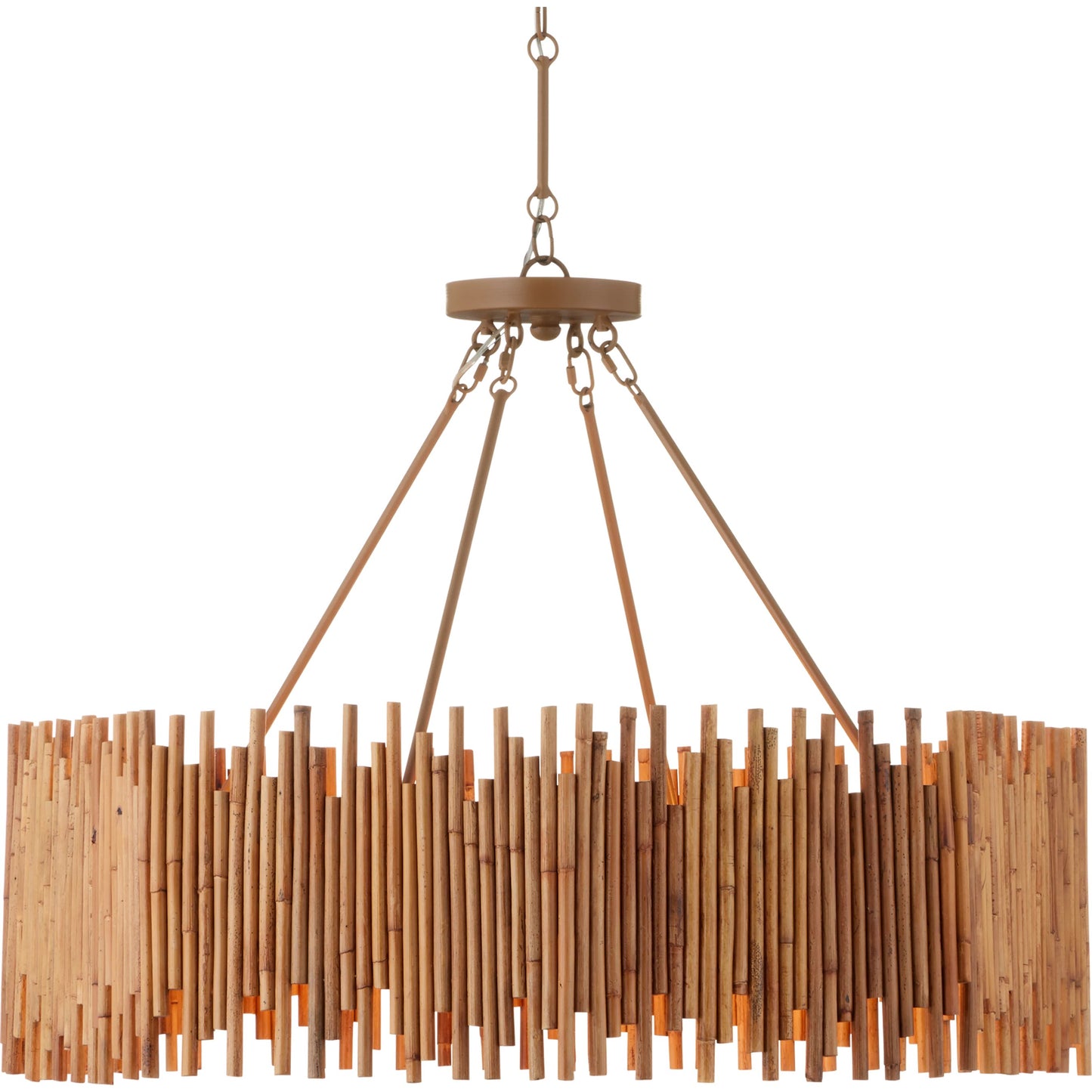 004 SI-2191856 | Additional Silo | Teahouse Chandelier by Currey and Company in natural, khaki. Made from rattan, wrought iron in a modern style.