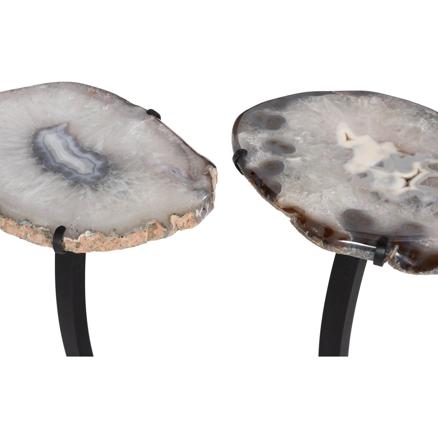 002 SI-2299644 | Additional Silo | Agate Side Table Horseshoe Base by Phillips Collection in white, assorted and natural. Made from stone, agate metal in a eclectic & global style.