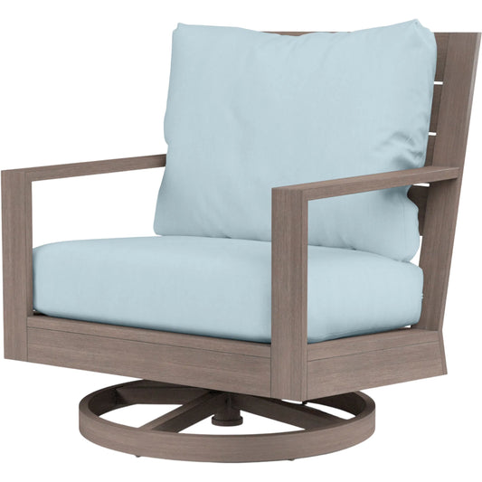 001 SI-2513786 | Primary Silo | Laguna Outdoor Swivel Chair by Sunset West in browns. Made from aluminum in a modern style.