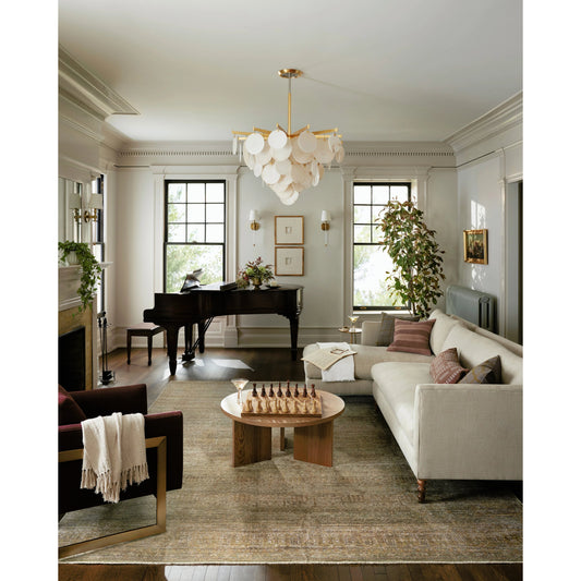 Bradbury BRU-02 Rug by Jean Stoffer x Loloi in dove, gold. Made from 88% polypropylene, 12% polyester pile in a unique style.