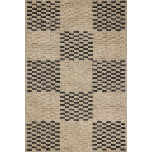 Bradley BRL-01 Rug by Chris Loves Julia x Loloi in beige, midnight. Made from 100% wool in a unique style.