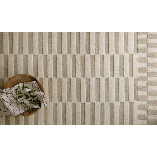 Bradley BRL-02 Rug by Chris Loves Julia x Loloi in ivory, beige. Made from 100% wool in a unique style.
