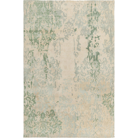 BRC-1012 Rug by Surya in light sage, seafoam, beige, medium gray, light beige. Made from 100% new zealand wool in a unique style.