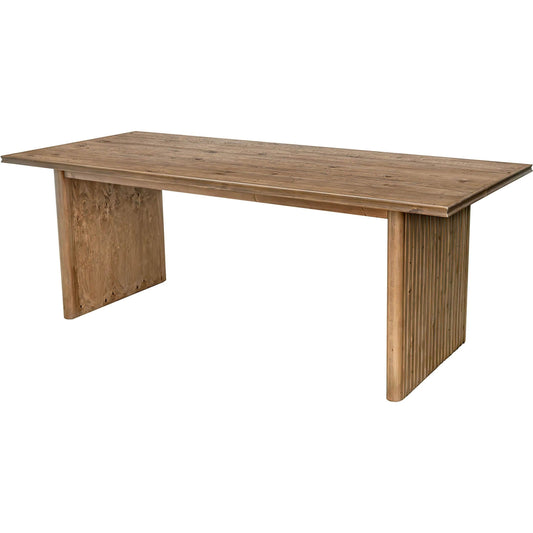 Britanica Dining Table by LH Imports in brown and brown. Made from reclaimed pine in a transitional style.