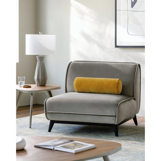 Bruce Accent Chair - 497465 by Surya in gray, black and painted. Made from polyester, rubber wood, polyurethane foam, dacron in a modern style.