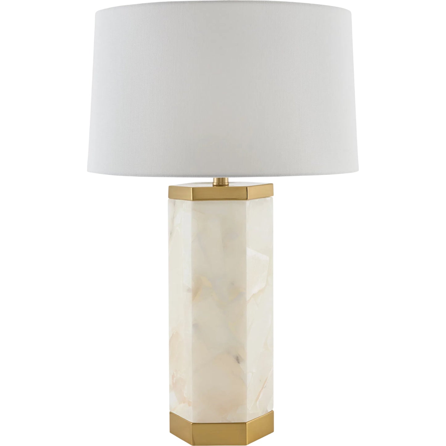 000 SI-2632365 | Primary Silo | Brivana Accent Table Lamp by Livabliss in metallic brass, white, translucent, metallic gold and natural, electroplated. Made from stone, linen, plastic, iron in a unique style.