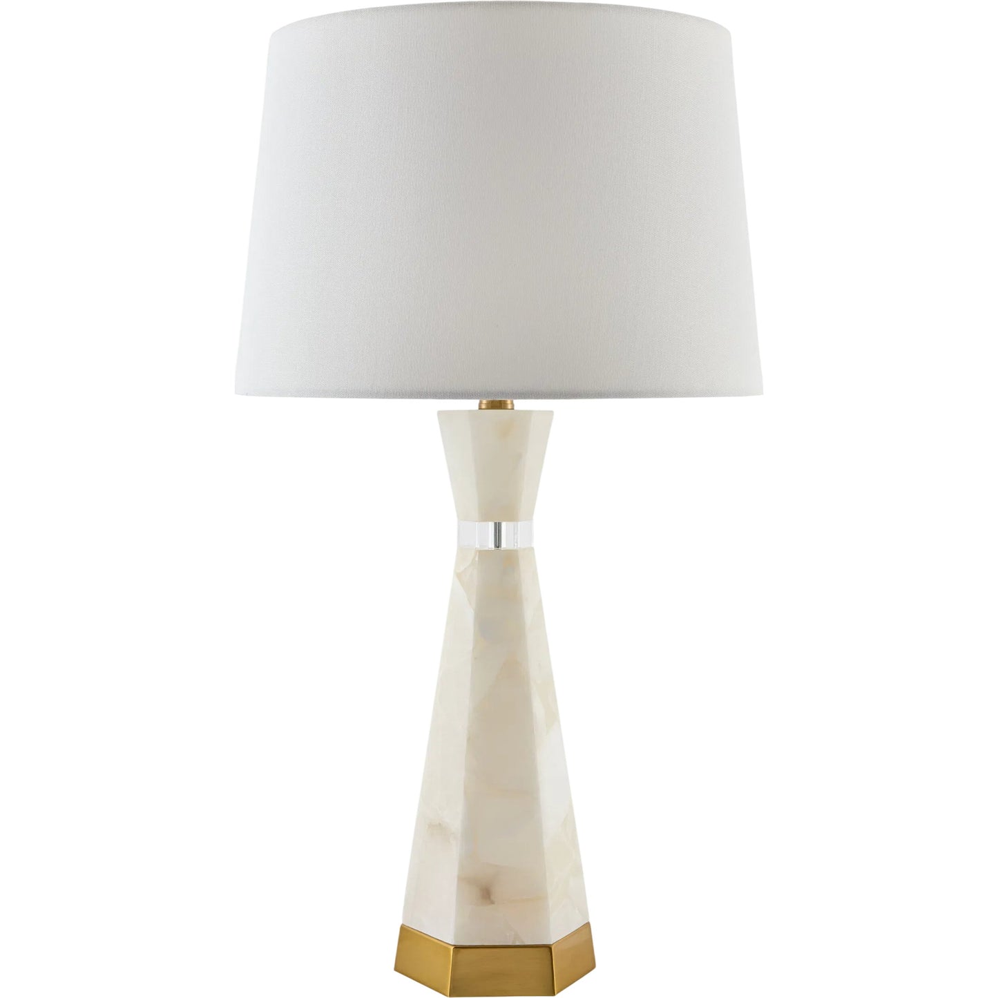 000 SI-2632366 | Primary Silo | Brivana Accent Table Lamp by Livabliss in metallic brass, white, translucent, metallic gold and natural, electroplated. Made from stone, linen, plastic, iron in a unique style.