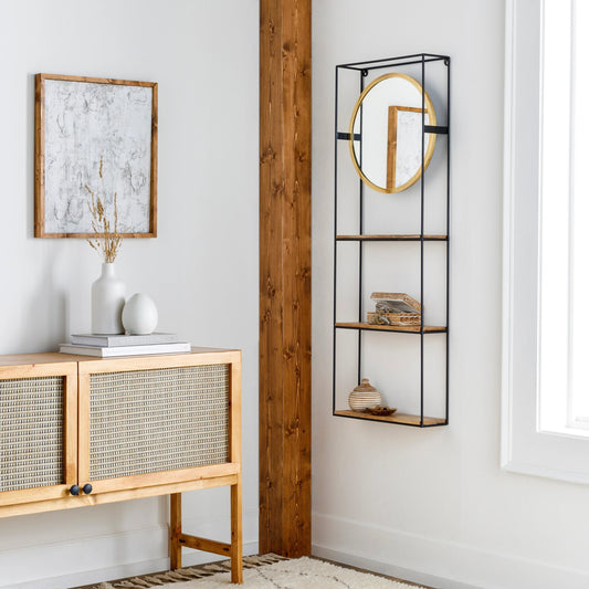 Bronx - 29193 by Surya in gold and antiqued. Made from metal, manufactured wood, wood in a modern style.