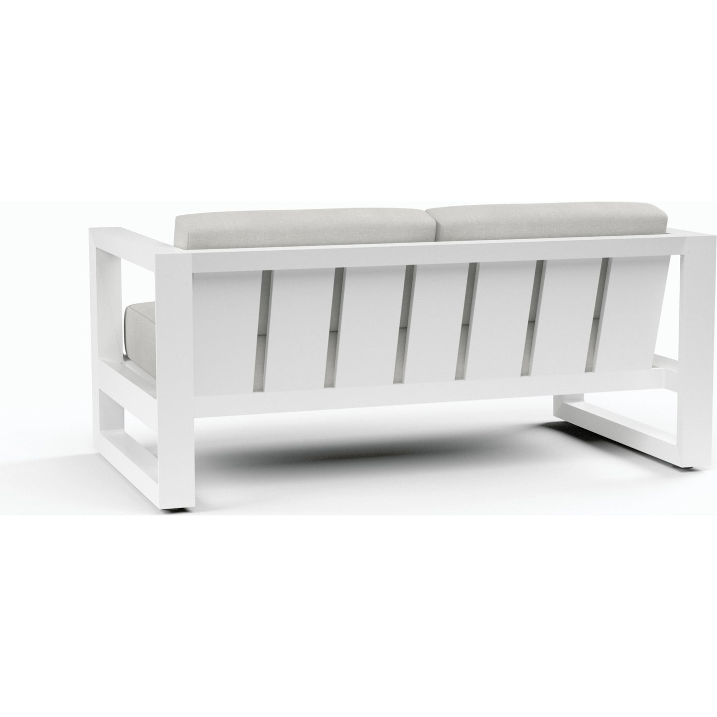 002 SI-2167136 | Additional Silo | Newport Outdoor Loveseat by Sunset West in frost. Made from aluminum in a modern style.
