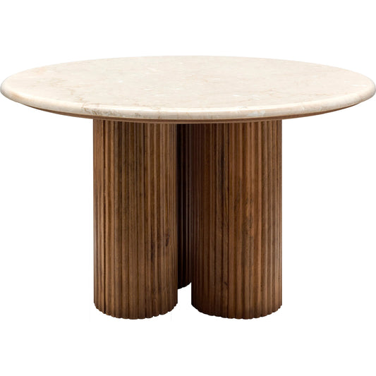 Basilia Coffee Table by Surya in ivory, brown. Made from marble, mango wood in a modern style.