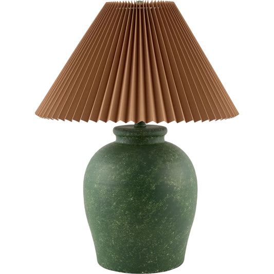 000 SI-2632182 | Primary Silo | Besson Accent Table Lamp by Livabliss in green, white, metallic nickel, brown, translucent and painted. Made from ceramic, linen, plastic, iron in a unique style.
