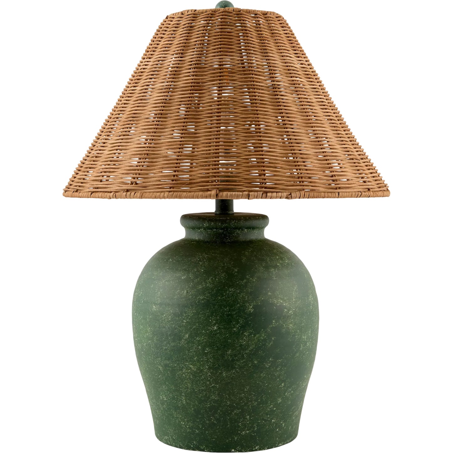 000 SI-2632183 | Primary Silo | Besson Accent Table Lamp by Livabliss in green, wheat, metallic nickel, brown, translucent and painted. Made from ceramic, linen, plastic, iron in a unique style.
