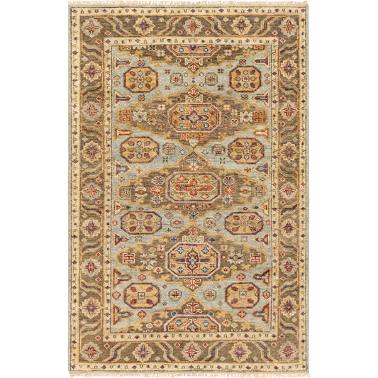 Biscayne Rug - 23599 by Surya in aqua, bright yellow, rust, ivory, blue, olive. Made from 100% new zealand wool in a unique style.