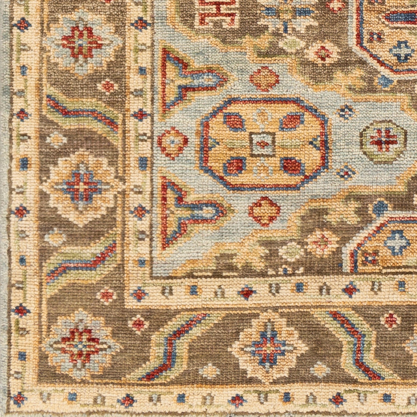 007 SI-1877795,SI-1877796,SI-1877797,SI-1877799 | Closeup | Biscayne Rug - 23599 by Surya in aqua, bright yellow, rust, ivory, blue, olive. Made from 100% new zealand wool in a unique style.