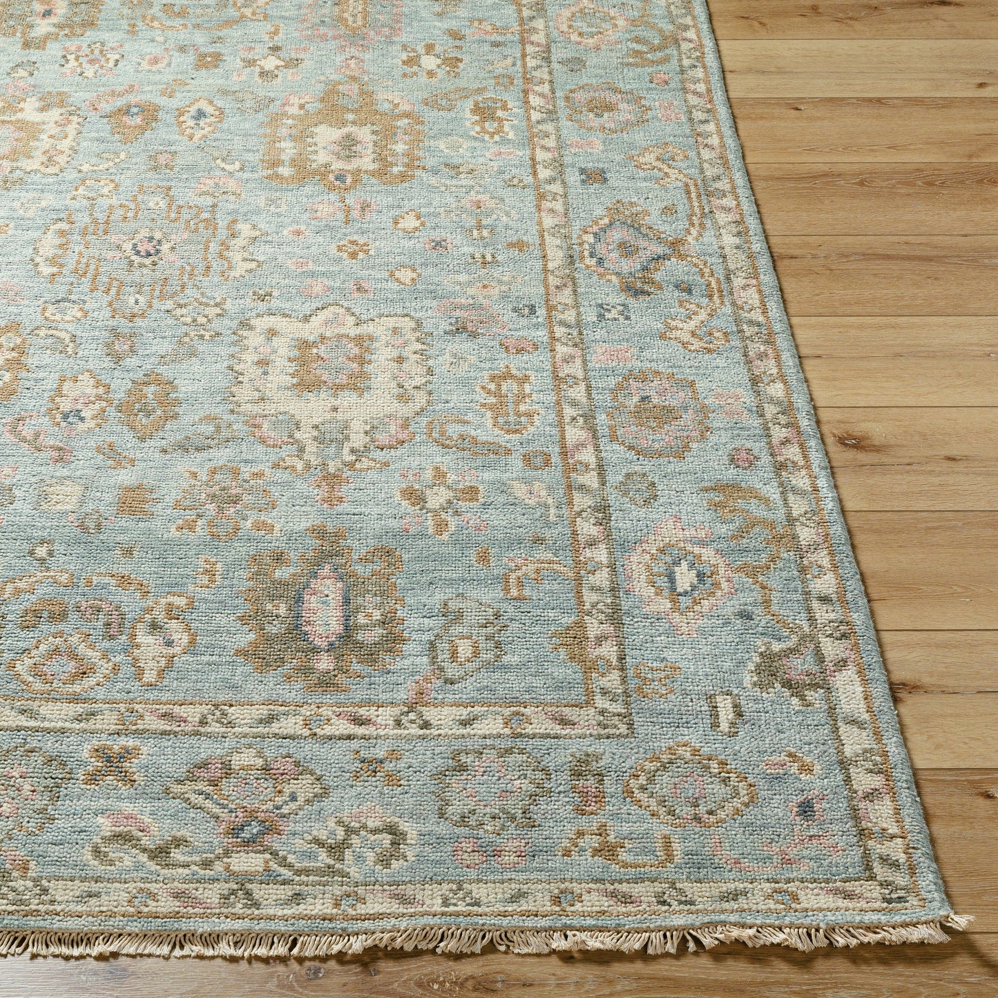 008 SI-1877805,SI-1877806,SI-1877807,SI-1877808,SI-1877809 | Closeup | Biscayne Rug - 25932 by Surya in peach, dusty sage. Made from 100% new zealand wool in a unique style.