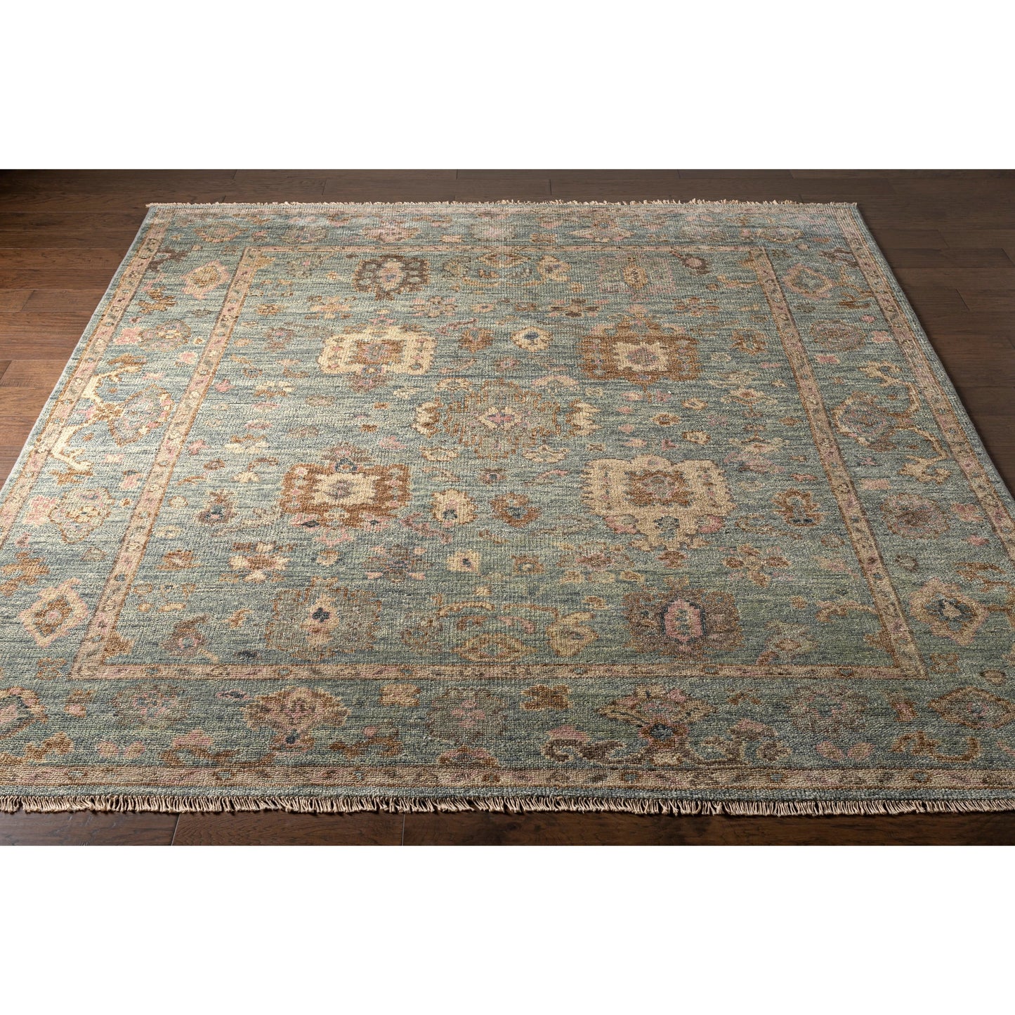 002 SI-1877805,SI-1877806,SI-1877807,SI-1877808,SI-1877809 | Closeup | Biscayne Rug - 25932 by Surya in peach, dusty sage. Made from 100% new zealand wool in a unique style.