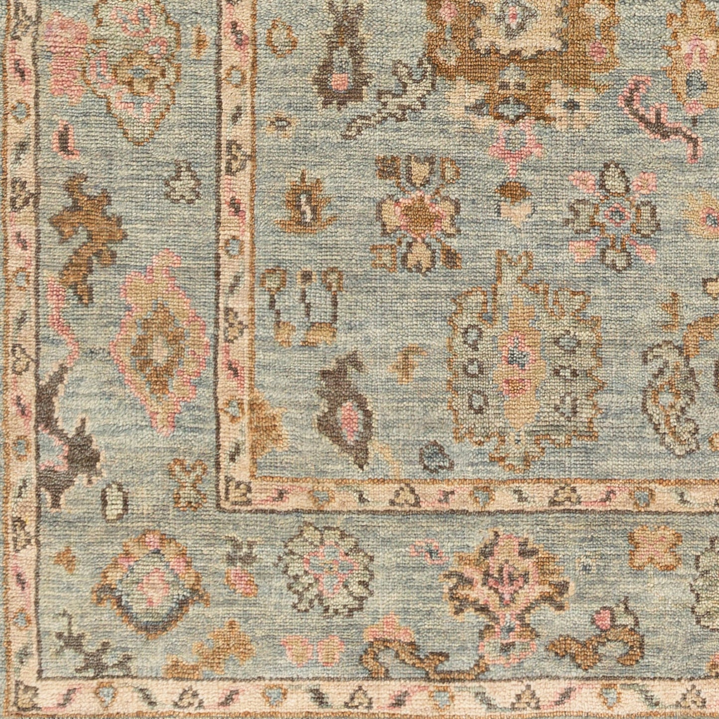 003 SI-1877805,SI-1877806,SI-1877807,SI-1877808,SI-1877809 | Closeup | Biscayne Rug - 25932 by Surya in peach, dusty sage. Made from 100% new zealand wool in a unique style.
