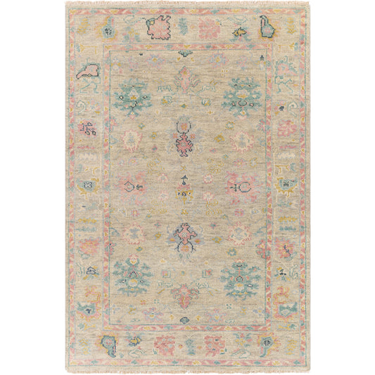 Biscayne Rug - 25940 by Surya in dusty pink, light beige, medium gray, yellow, dusty sage. Made from unique in a unique style.