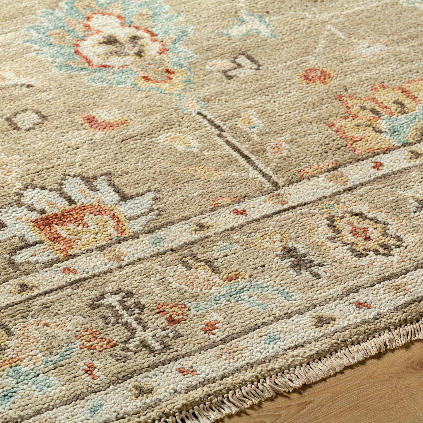 005 SI-1755706,SI-1755707,SI-1755708,SI-1755709,SI-1755710 | Closeup | Biscayne Rug - 29591 by Surya in khaki, dark brown, butter. Made from 100% new zealand wool in a unique style.
