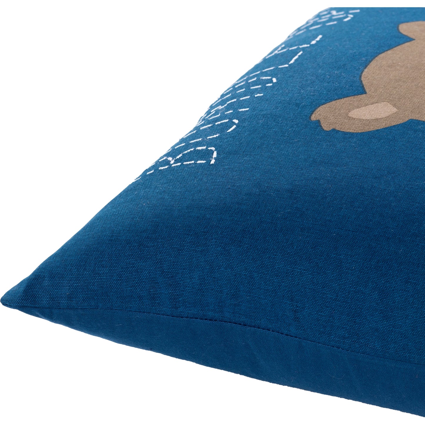002 SI-1878424,SI-1878425,SI-1878426,SI-1878427,SI-1878428,SI-1878429 | Closeup | Bundle Up Bear Pillow - 13094 by Surya in dark blue. Made from 100% cotton in a unique style.