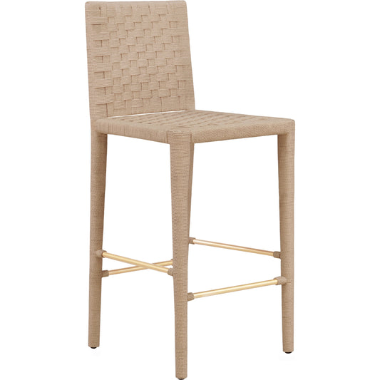 Burbank Bar Stool by Worlds Away in natural, antique brass. Made from unique in a modern style.