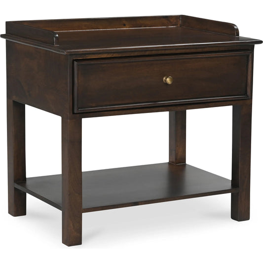 Maeve Nightstand by Moe's Home Collection in brown. Made from mango wood, iron in a traditional style.