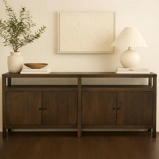 Windsor Sideboard by Moe's Home Collection in brown. Made from neem wood in a unique style.
