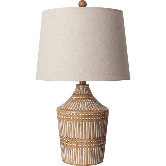 Benvolio - 492720 by Surya in cream, translucent, tan, metallic nickel. Made from body: resin, shade (outside): linen, shade (inside): polyester, finial: plastic in a cottage & farmhouse style.