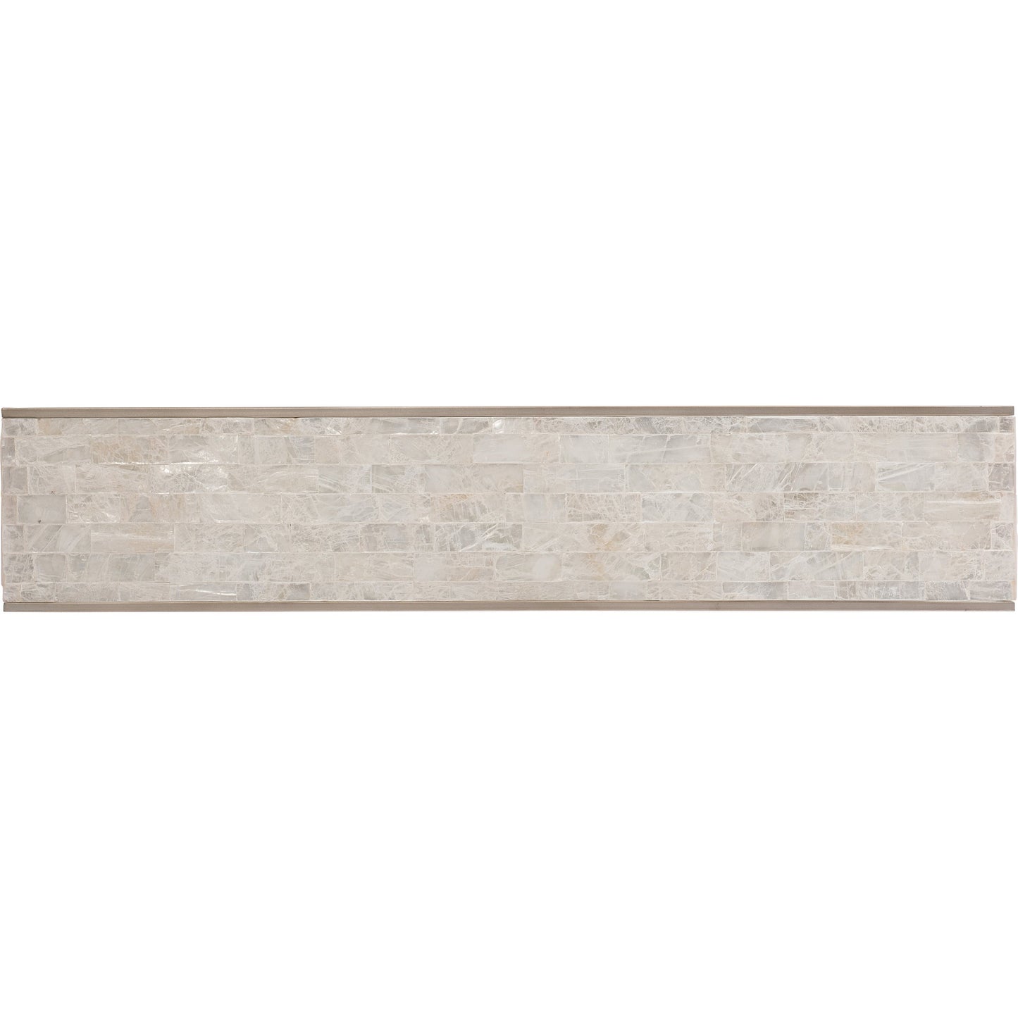 002 SI-1749196 | Additional Silo | Emma Console Table by Hooker Furniture in silver leaf. Made from faux silver leaf on metal with selenite top in a modern style.