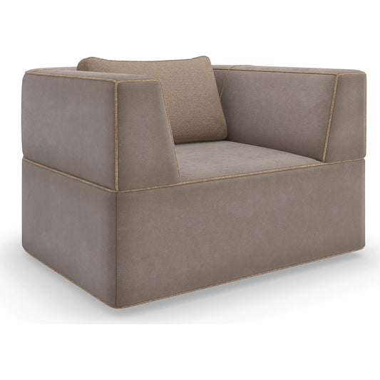 Marbella Chair by Caracole in warm gray, lucent bronze metallic paint. Made from asian hardwood in a transitional style.