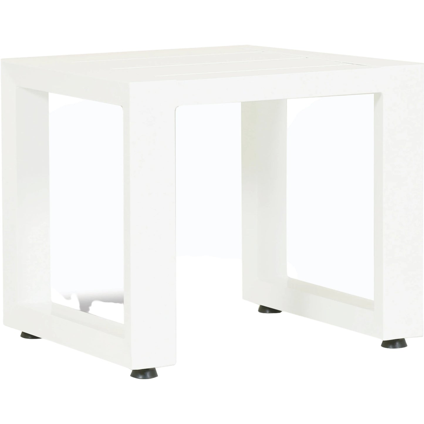 001 SI-2167147 | Primary Silo | Newport Outdoor End Table by Sunset West in frost. Made from aluminum in a modern style.