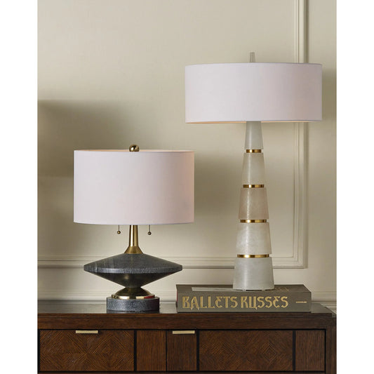 Eleanora Table Lamp by Currey and Company in natural, natural brass. Made from alabaster, metal in a modern style.