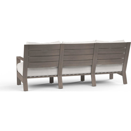 Laguna Outdoor Sofa by Sunset West in driftwood. Made from aluminum in a modern style.