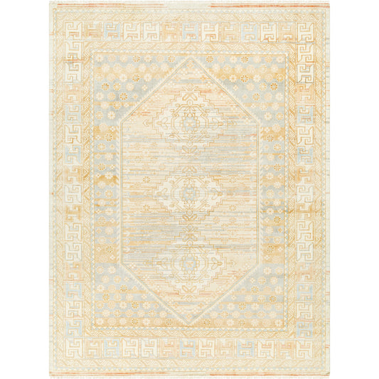 Bunyan Rug - 31427 by Surya in light beige, dusty pink, pale blue, mustard. Made from main: 70% wool, main: 30% viscose in a unique style.