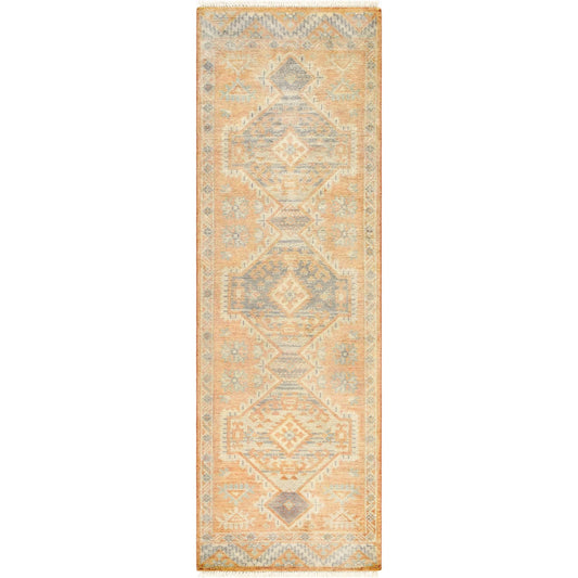 Bunyan Rug - 31431 by Surya in peach, slate, ivory. Made from main: 70% wool, main: 30% viscose in a unique style.