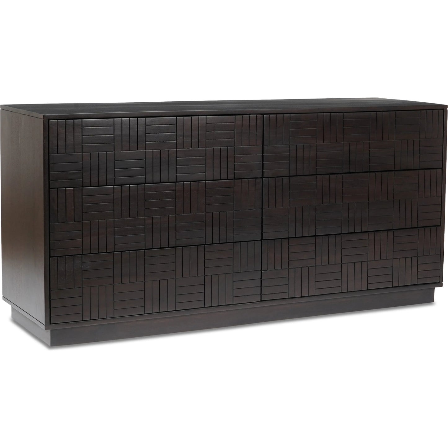 001 SI-2253675 | Primary Silo | Denman 6 Drawer Dresser by Moe's Home Collection in dark brown. Made from solid mango wood, mdf back, drawer bottom in a unique style.